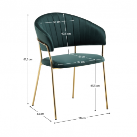 Design étkezőszék. sotétzold Velvet szovet/gold króm arany. DASMIN TYP 1 Design étkezőszék. sotétzold Velvet szovet/gold króm arany. DASMIN TYP 1