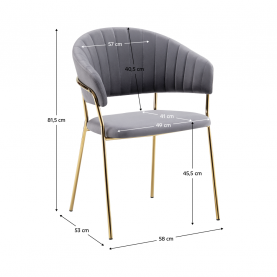 Design étkezőszék. szürkésbarna Velvet szovet/gold króm arany. DASMIN TYP 1 Design étkezőszék. szürkésbarna Velvet szovet/gold króm arany. DASMIN TYP 1