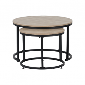 Dohányzóasztal. 2 db-os szett. sonoma tolgy/fekete. TARNI Dohányzóasztal. 2 db-os szett. sonoma tolgy/fekete. TARNI