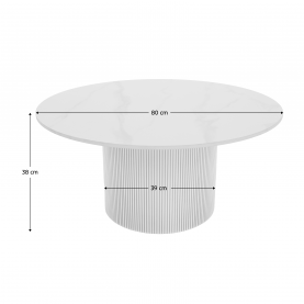Dohányzóasztal. fehér márvány/MDF. átmérő 80 cm. MAHIR TYP 1 Dohányzóasztal. fehér márvány/MDF. átmérő 80 cm. MAHIR TYP 1
