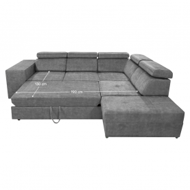 Ülőgarnitúra. szürke. jobbos. MALAGA