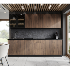 Magas szekrény beépített sütőhoz. fekete/okapi dió. MENZO 60 DP-210 2F