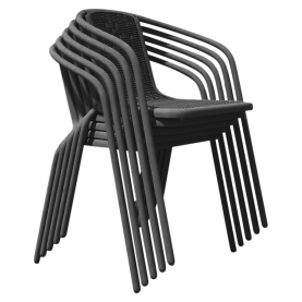 Kerti rakásolható szék. fekete. acél/műanyag. FRENY
