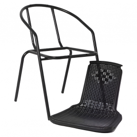 Kerti rakásolható szék. fekete. acél/műanyag. FRENY