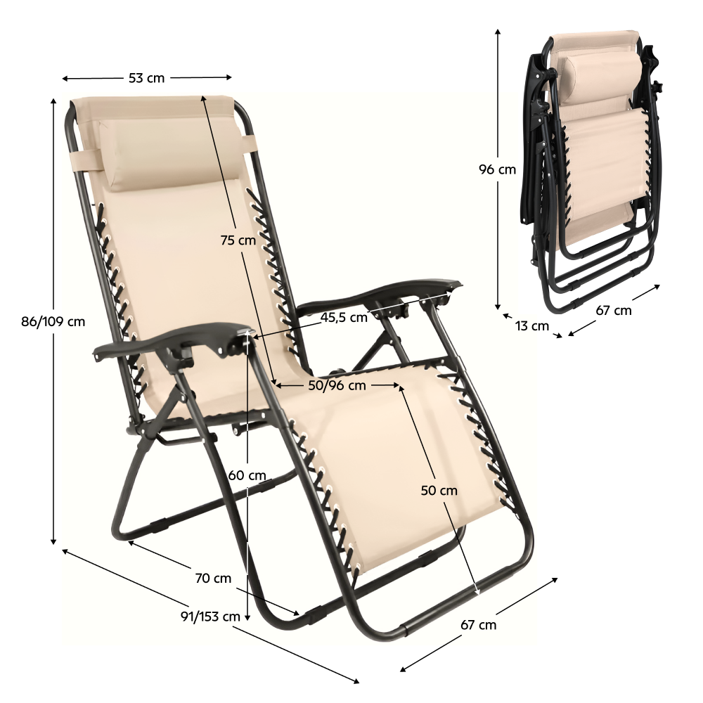 Kerti állítható szék. bézs. GERALD NEW