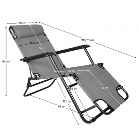 Kerti állítható szék. szürke. REGED