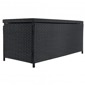 Kerti tároló doboz/pad. fekete/természetes/krémszínű. BEMUS Kerti tároló doboz/pad. fekete/természetes/krémszínű. BEMUS