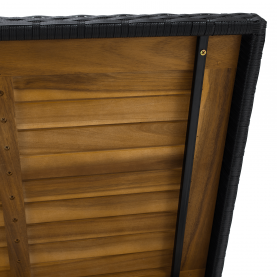 Kerti tároló doboz/pad. fekete/természetes/krémszínű. BEMUS Kerti tároló doboz/pad. fekete/természetes/krémszínű. BEMUS