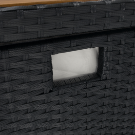 Kerti tároló doboz/pad. fekete/természetes/krémszínű. BEMUS Kerti tároló doboz/pad. fekete/természetes/krémszínű. BEMUS