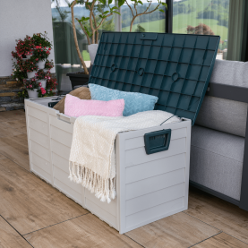 Kerti tárolódoboz. szürke/zold. KORTEZ Kerti tárolódoboz. szürke/zold. KORTEZ