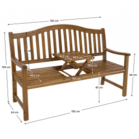 Kerti pad asztallal. akácfa. TAIMA
