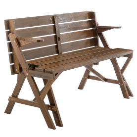 Kerti asztal/pad. 2 az 1-ben. barna. ZAGIR Kerti asztal/pad. 2 az 1-ben. barna. ZAGIR