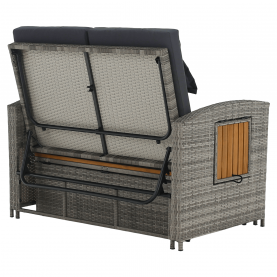 Kerti rattan heverő. szürke/természetes. MALORY