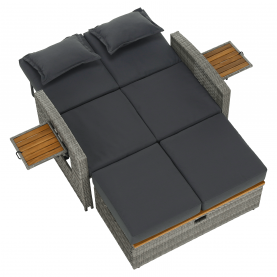 Kerti rattan heverő. szürke/természetes. MALORY