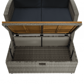 Kerti rattan heverő. szürke/természetes. MALORY