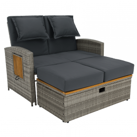 Kerti rattan heverő. szürke/természetes. MALORY