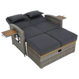 Kerti rattan heverő. szürke/természetes. MALORY