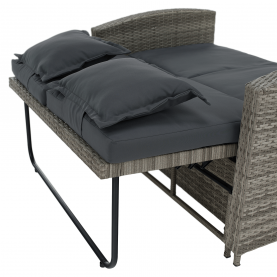 Kerti rattan heverő. szürke/természetes. MALORY