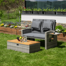 Kerti rattan heverő. szürke/természetes. MALORY