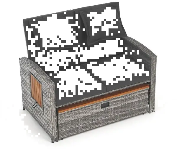 Kerti rattan heverő. szürke/természetes. MALORY