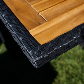 Kerti rattan szett. akácfa. fekete/krémszínű/természetes. MELFORD Kerti rattan szett. akácfa. fekete/krémszínű/természetes. MELFORD