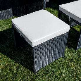 Kerti rattan szett. akácfa. fekete/krémszínű/természetes. MELFORD Kerti rattan szett. akácfa. fekete/krémszínű/természetes. MELFORD