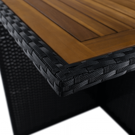 Kerti rattan szett. akácfa. fekete/krémszínű/természetes. MELFORD Kerti rattan szett. akácfa. fekete/krémszínű/természetes. MELFORD