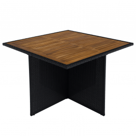 Kerti rattan szett. akácfa. fekete/krémszínű/természetes. MELFORD Kerti rattan szett. akácfa. fekete/krémszínű/természetes. MELFORD