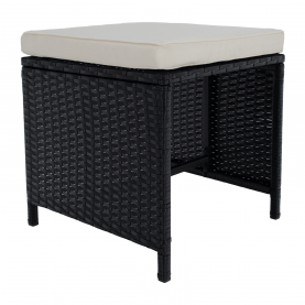 Kerti rattan szett. akácfa. fekete/krémszínű/természetes. MELFORD Kerti rattan szett. akácfa. fekete/krémszínű/természetes. MELFORD