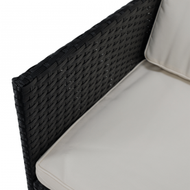 Kerti rattan szett. akácfa. fekete/krémszínű/természetes. MELFORD Kerti rattan szett. akácfa. fekete/krémszínű/természetes. MELFORD