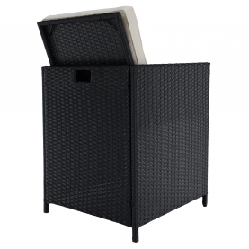 Kerti rattan szett. akácfa. fekete/krémszínű/természetes. MELFORD Kerti rattan szett. akácfa. fekete/krémszínű/természetes. MELFORD