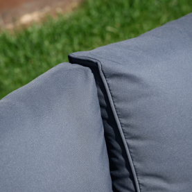 Kerti rattan szett. akácfa. fekete/szürke/természetes. MALKOM