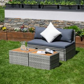 Kerti rattan szett. szürke/természetes/krémszínű. DEBRA Kerti rattan szett. szürke/természetes/krémszínű. DEBRA