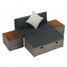 Kerti rattan szett. szürke/természetes/krémszínű. DEBRA Kerti rattan szett. szürke/természetes/krémszínű. DEBRA