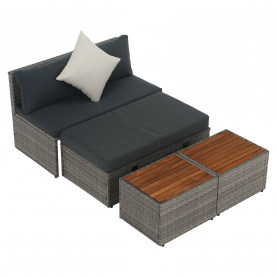 Kerti rattan szett. szürke/természetes/krémszínű. DEBRA Kerti rattan szett. szürke/természetes/krémszínű. DEBRA