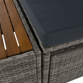 Kerti rattan szett. szürke/természetes/krémszínű. DEBRA Kerti rattan szett. szürke/természetes/krémszínű. DEBRA