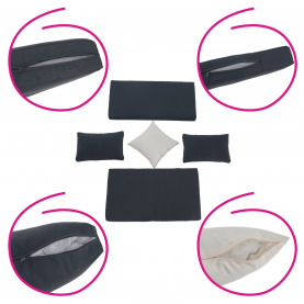 Kerti rattan szett. szürke/természetes/krémszínű. DEBRA Kerti rattan szett. szürke/természetes/krémszínű. DEBRA