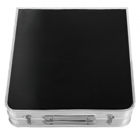 Összecsukható kempingasztal rendszerezővel. 120 cm. alumínium/MDF. KEPI TYP 3