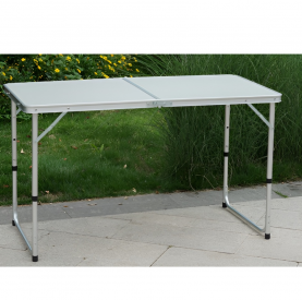 Összecsukható kempingasztal. 120 cm. alumínium/MDF. KEPI TYP 1
