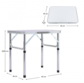Összecsukható kempingasztal. 60 cm. alumínium/MDF. KEPI TYP 2