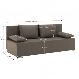 Kihúzható heverő. barna. EUGI