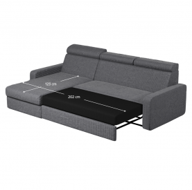 Sarok ülőgarnitúra. szürke. balos. MORA ROH