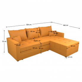 Univerzális ülőgarnitúra. mustársárga. DUAN ROH