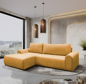 Ülőgarnitúra. mustárszínű. balos. VELINA ROH