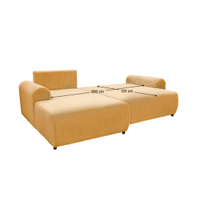 Ülőgarnitúra. mustárszínű. balos. VELINA ROH