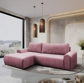 Ülőgarnitúra. rózsaszín. balos. VELINA ROH