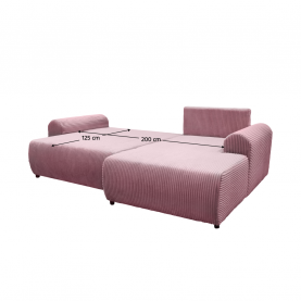 Ülőgarnitúra. rózsaszín. jobbos. VELINA ROH