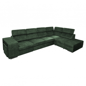 Ülőgarnitúra. smaragdzold. jobbos. MALAGA BIG