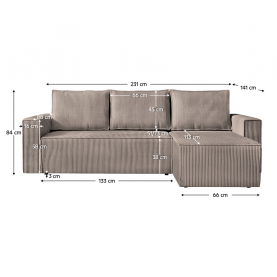 Univerzális ülőgarnitúra. szürkésbézs Taupe. APEL ROH