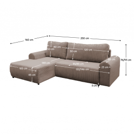 Ülőgarnitúra. barna. balos. VELINA ROH